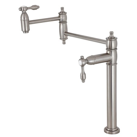 Kingston Brass Deck Mount Pot Filler, Brushed Nickel KS3708TAL